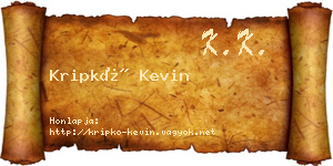 Kripkó Kevin névjegykártya